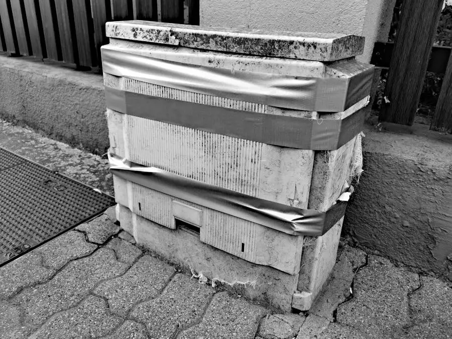 Duct Tape wrapped around a power box