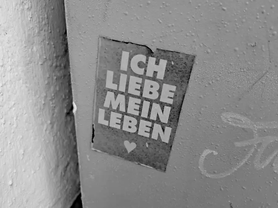 A sticker on a wall